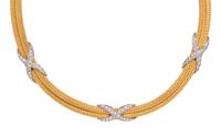 BICOLOR GOLD AND DIAMOND SET