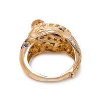 SAPPHIRE AND DIAMOND ELEPHANT RING