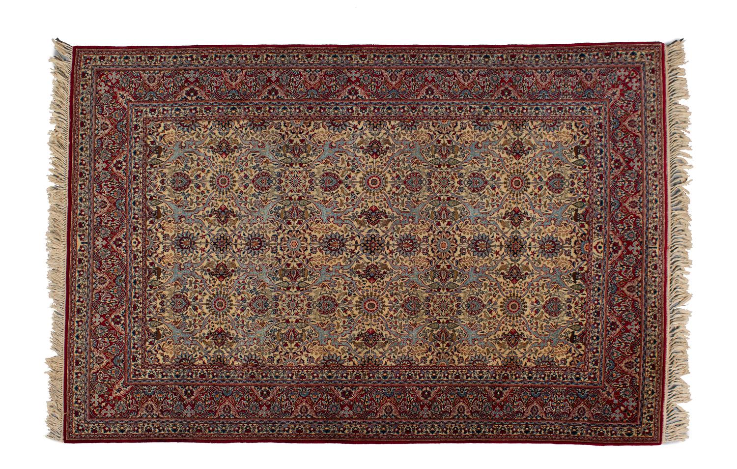 A Partial Silk Tabriz Rug — 20TH CENTURY