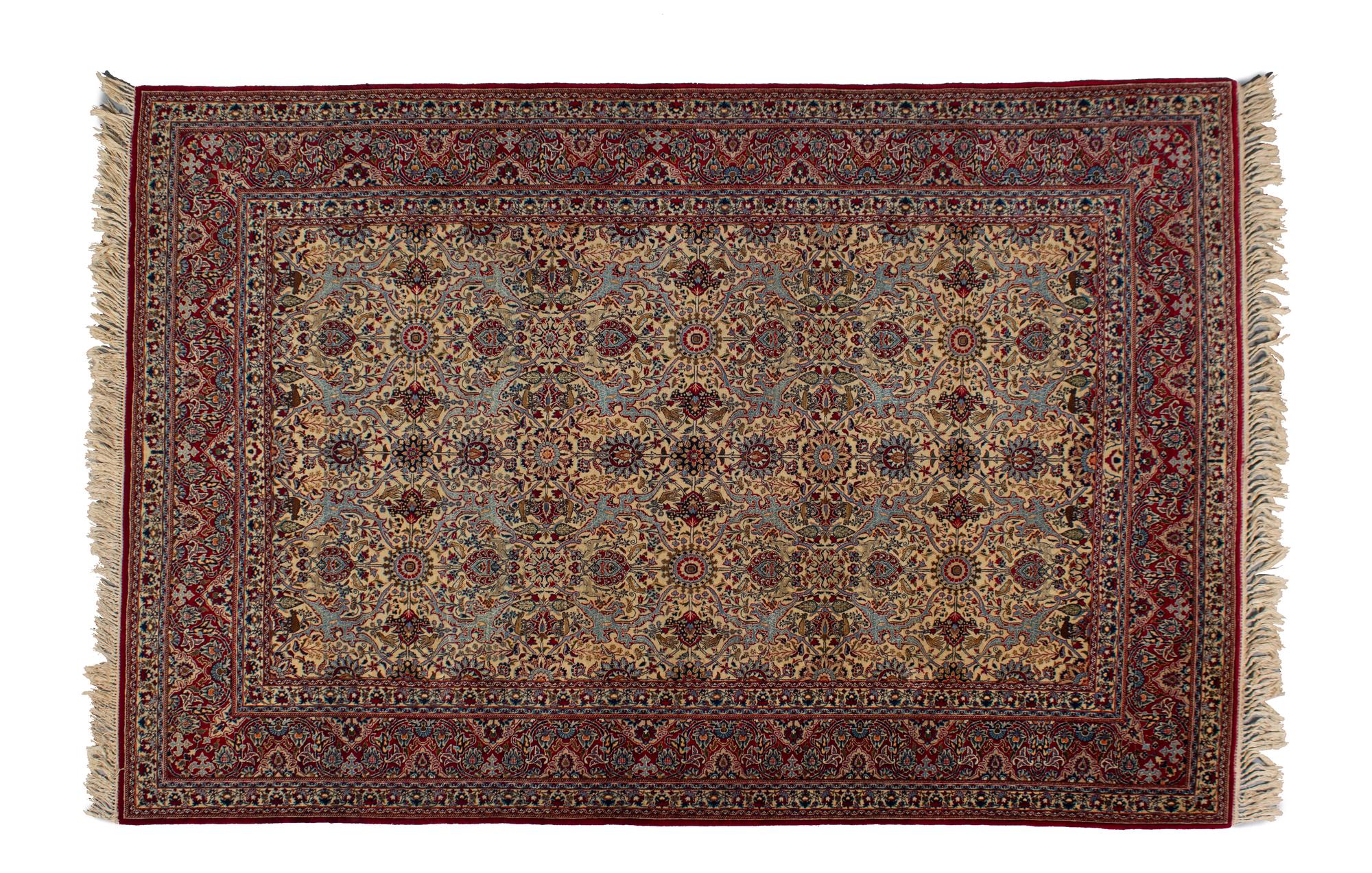 A Partial Silk Tabriz Rug — 20TH CENTURY