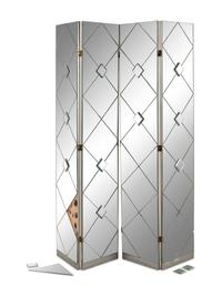 A Modernist Mirrored Four-Panel Floor Screen