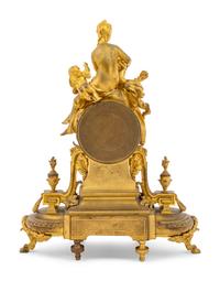 A French Gilt Bronze Figural Mantel Clock