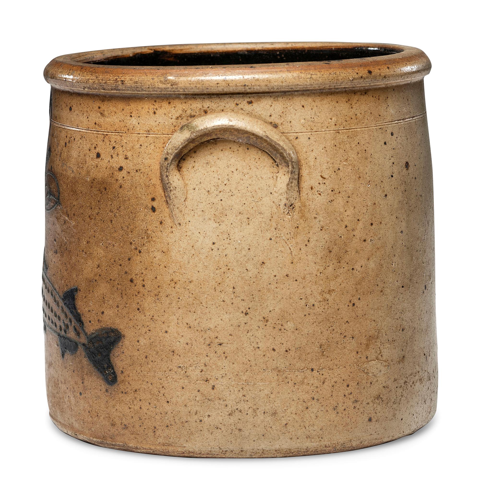 A Rare P. H. Smith Two-Gallon Cobalt Decorated 'Fish' Jug