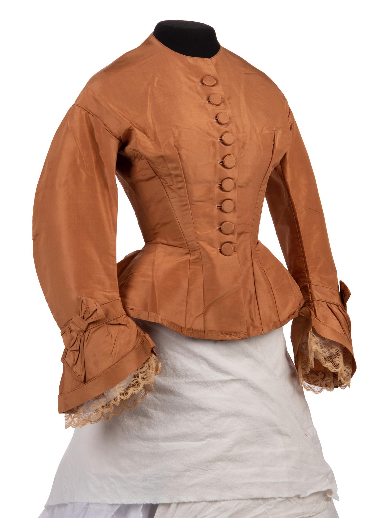 Two Silk Taffeta Day Dresses, 1870s