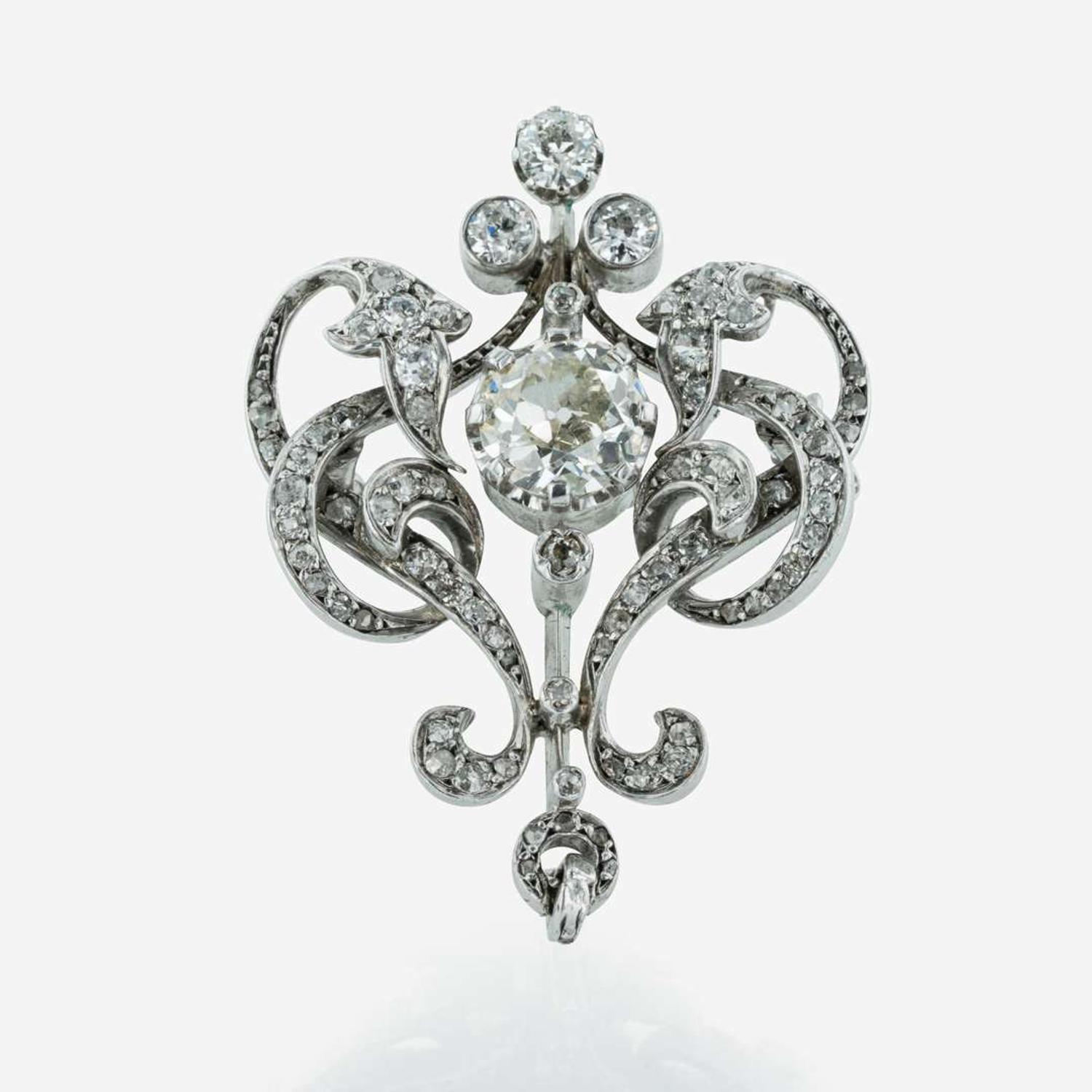 A Platinum and Diamond Pendant