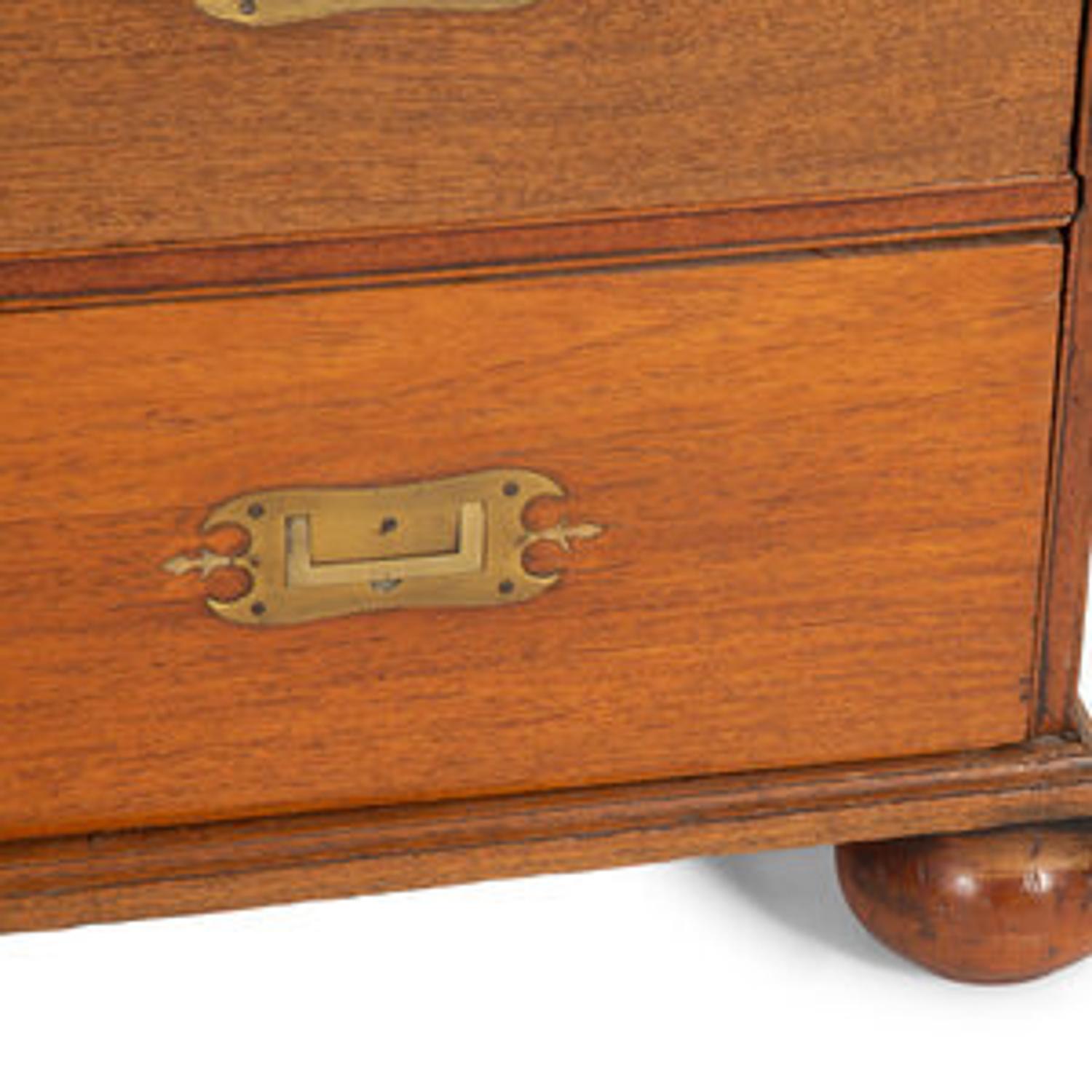 An Anglo-Colonial Hardwood Campaign Style Chest