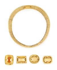 YELLOW GOLD NECKLACE WITH INTERCHANGEABLE MULTIGEM CLASPS