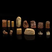 A group of fourteen seals including one by Wang Daxin 印章一组十四件含王大炘一枚 19th to 20th Century ???????
