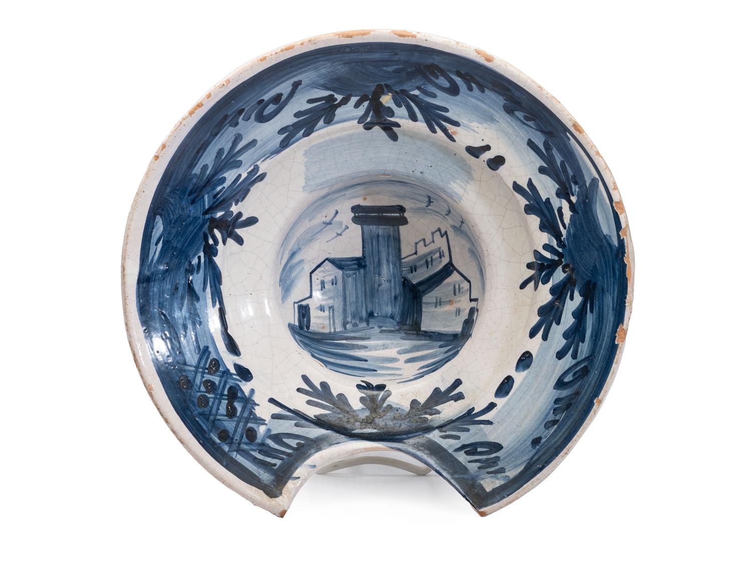 A Delftware Shaving Bowl