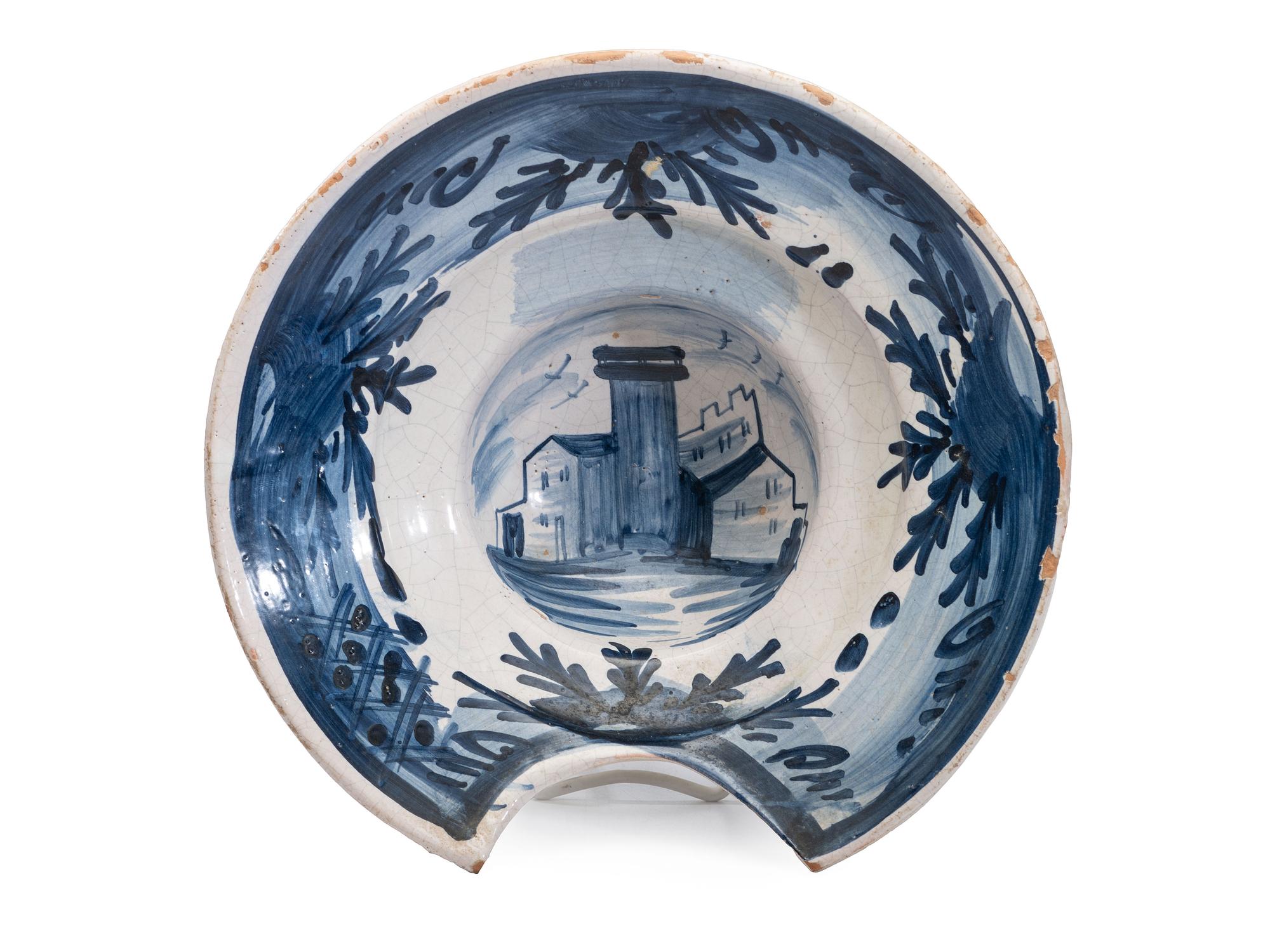 A Delftware Shaving Bowl
