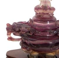 A Trio of Chinese Carved Hardstone Figures on Stands