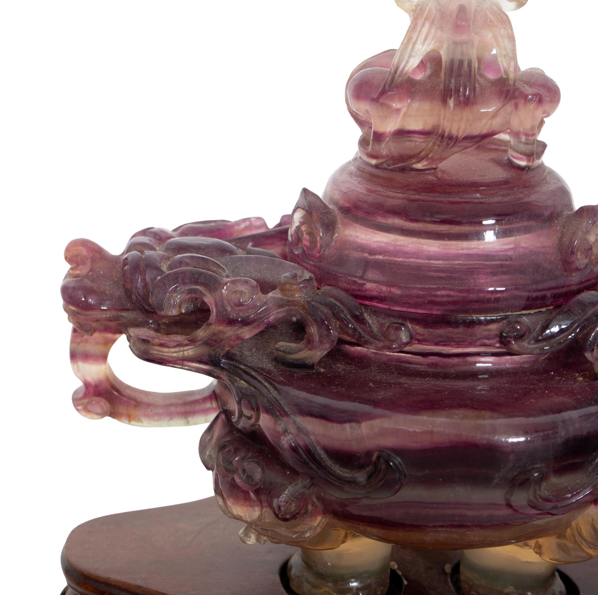 A Trio of Chinese Carved Hardstone Figures on Stands