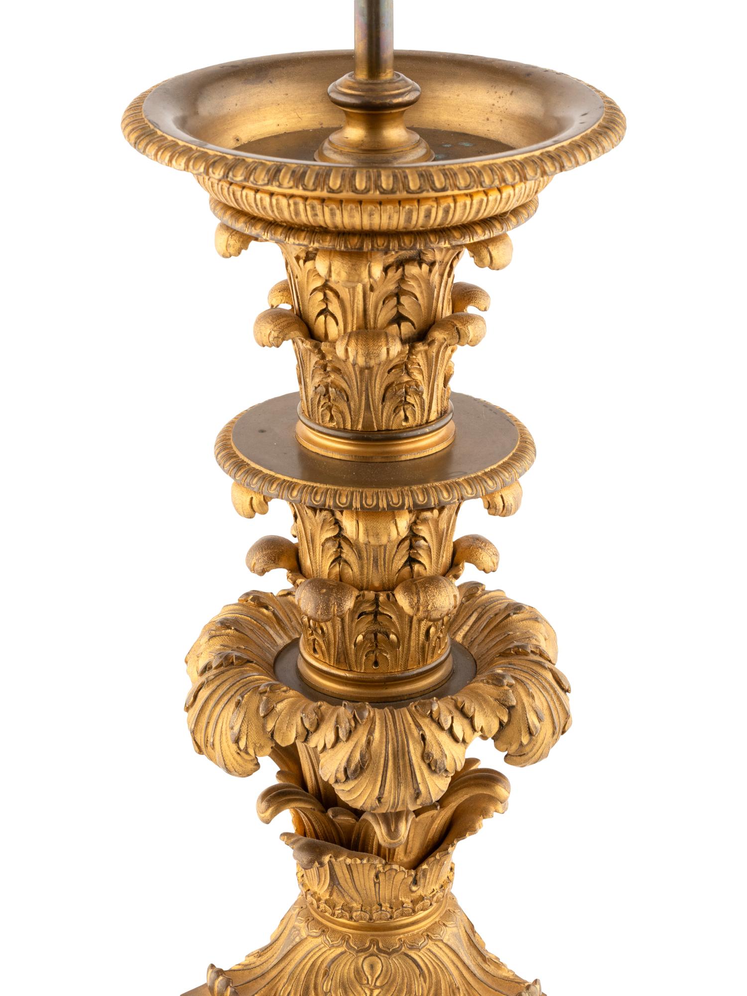 A Neoclassical Style Gilt Bronze Table Lamp