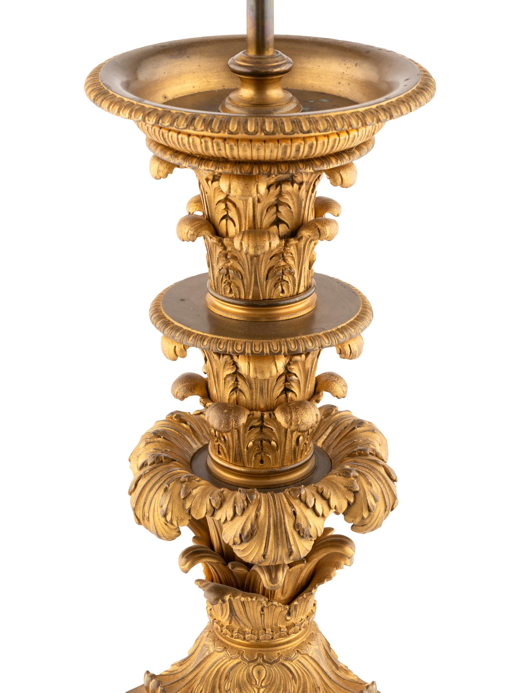 A Neoclassical Style Gilt Bronze Table Lamp