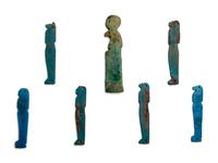 Seven Egyptian Faience Sons of Horus Amulets