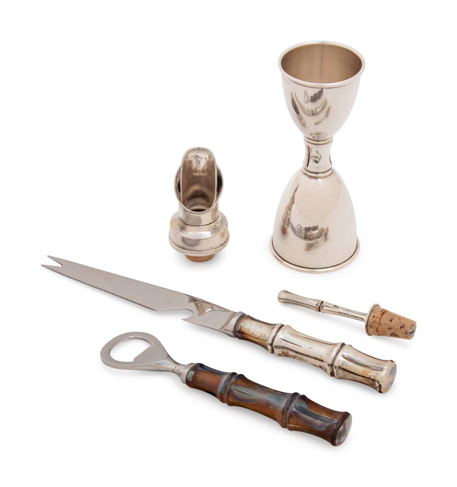 A Group of Five Tiffany & Co. Bamboo Pattern Articles