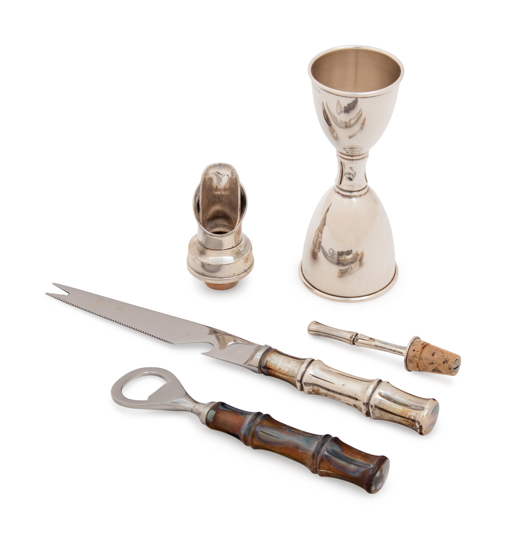 A Group of Five Tiffany & Co. Bamboo Pattern Articles