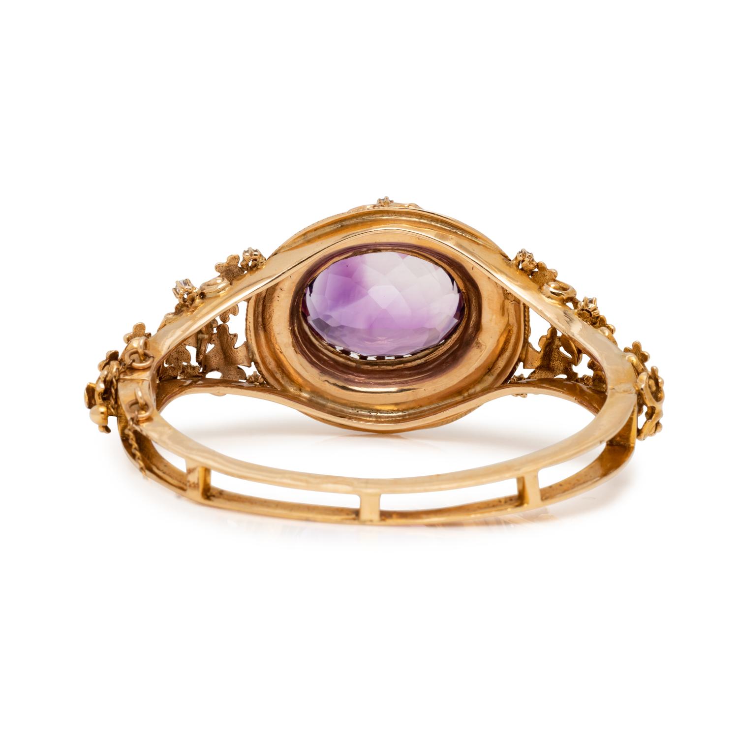 AMETHYST AND DIAMOND BANGLE BRACELET
