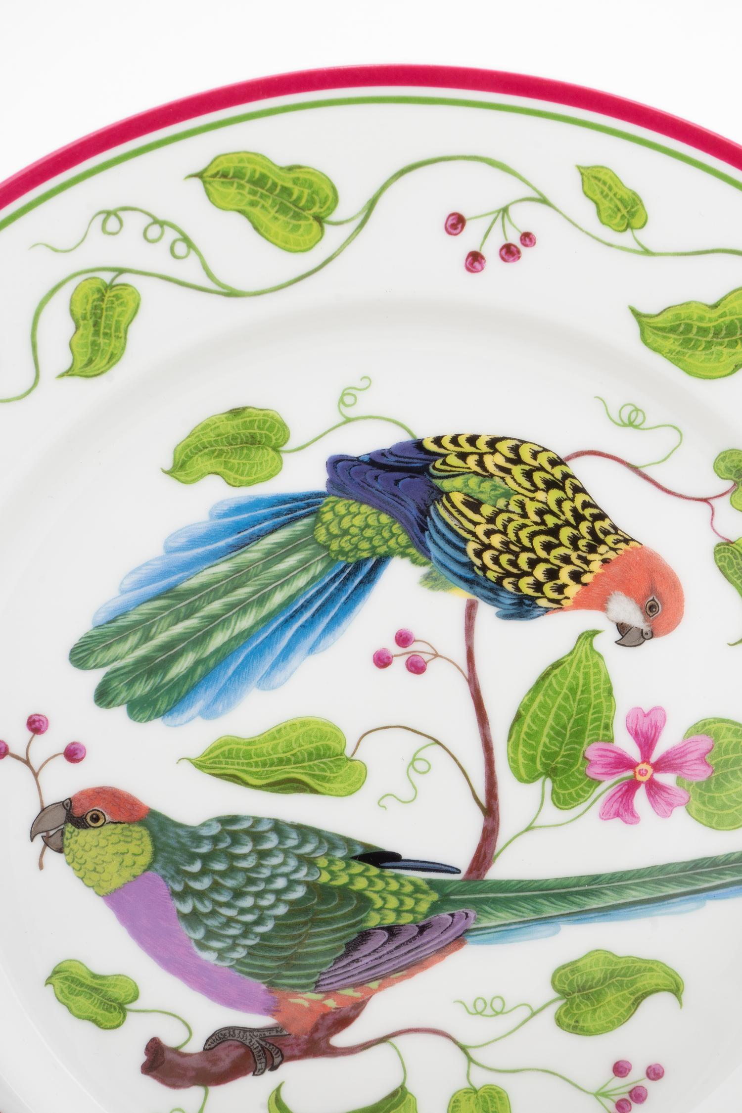 A Lynn Chase Parrots of Paradise Porcelain Dinner Service