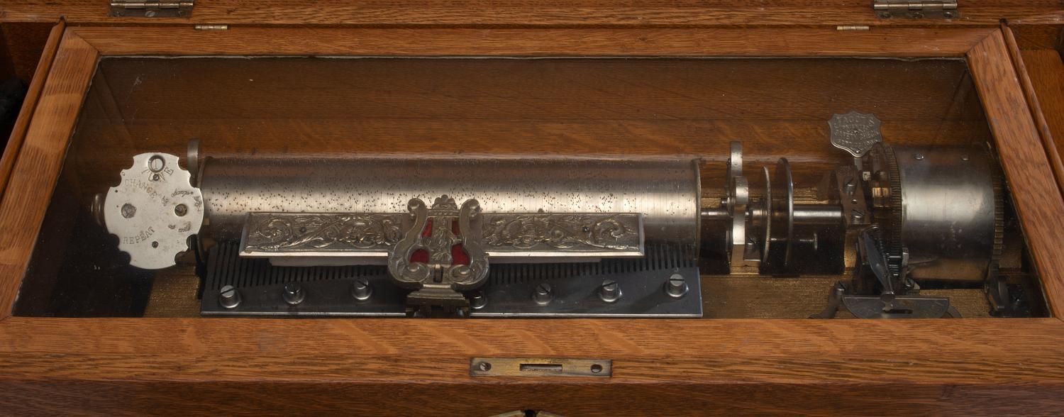A Swiss Three-Cylinder Oak Music Box