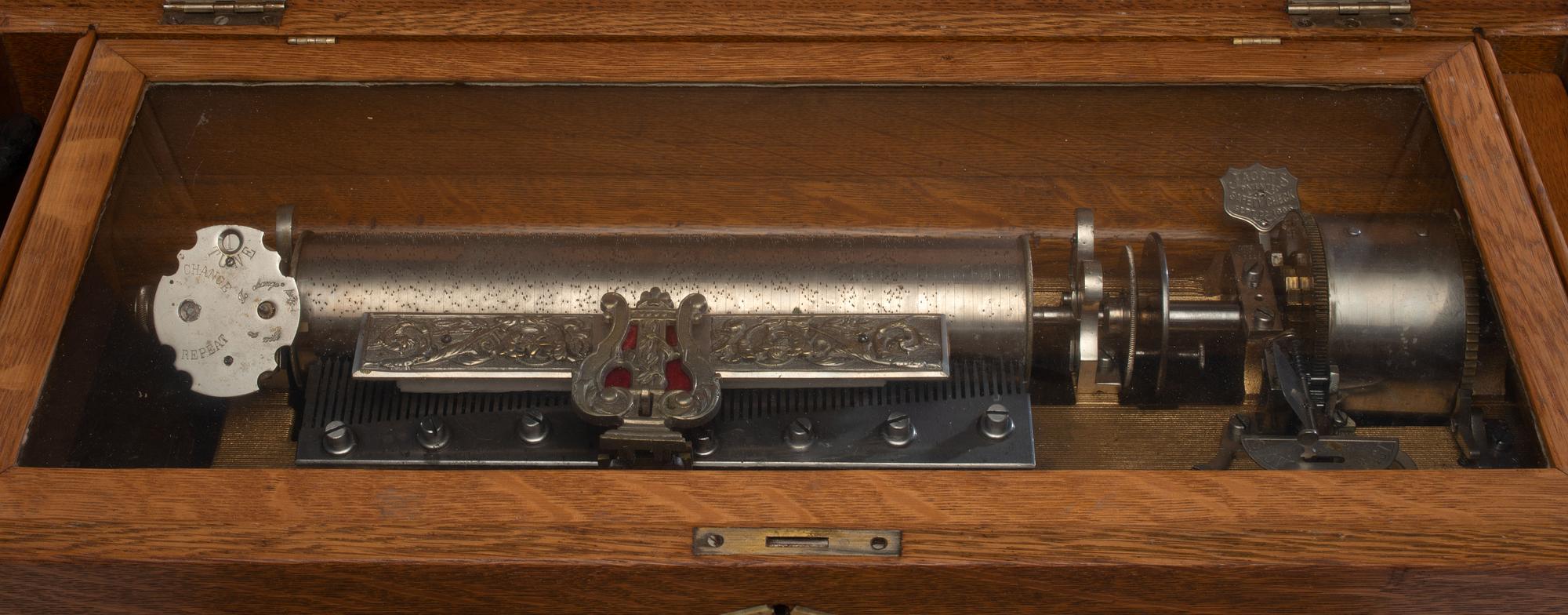 A Swiss Three-Cylinder Oak Music Box