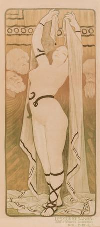 Paul Berthon, (French, 1872-1909), A group of three works: Les Courtisanes, Woman with Iris, and Le Livre de Magda (poésie par Armand S