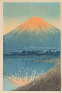 Kawase Hasui, (1883-1957), Dawn at Lake Yamanaka, dated August 1931