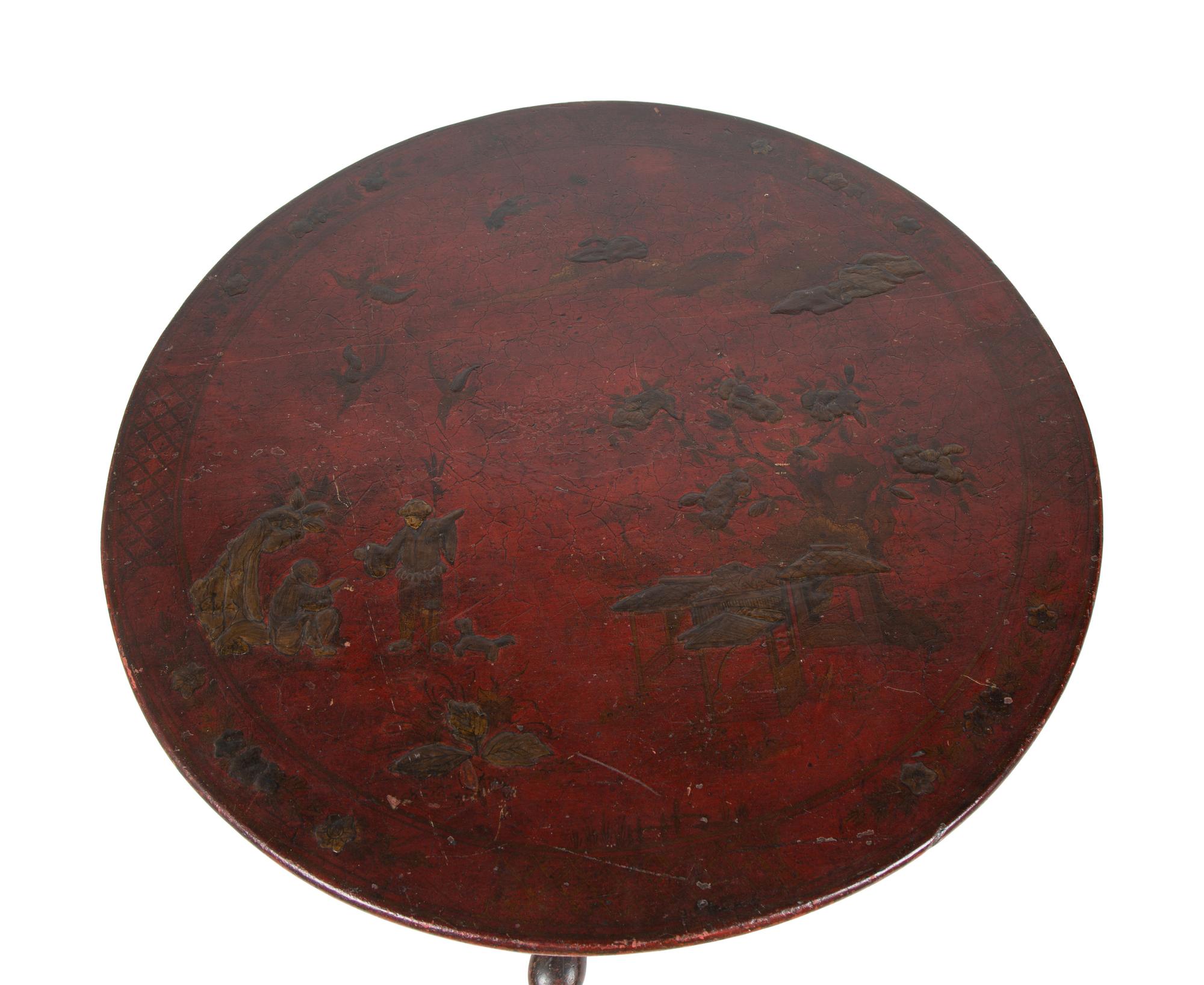 A George III Red Lacquered and Japanned Tea Table — 18TH/19TH CENTURY