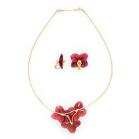 Baccarat, Hortensia Flower Necklace and Earrings