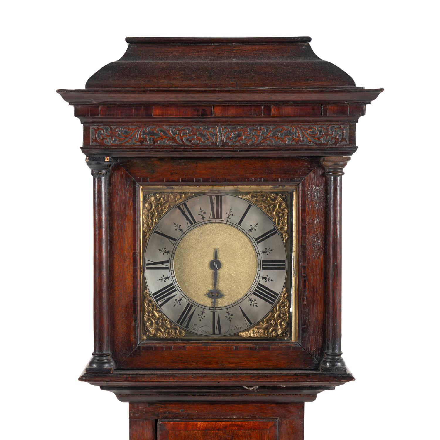 A George II Oak and Mahogany Tall Case Clock