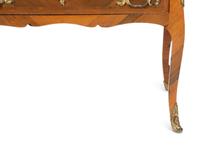 A Louis XV Style Parquetry Inlaid Writing Desk with Brass Gallery
