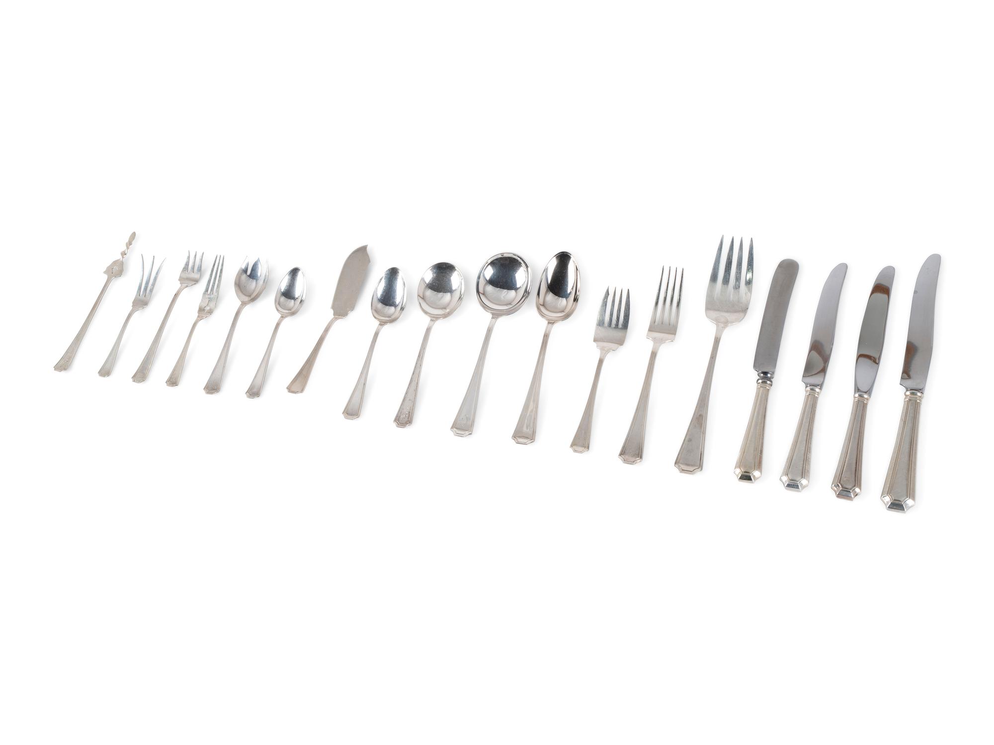 An Assembled Gorham and Durgin Silver Flatware Service