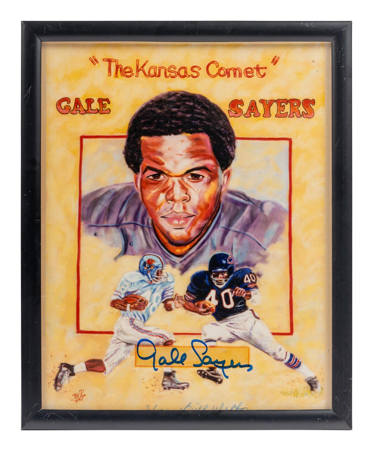 A Group of Walter Payton and Gale Sayers Signed Autograph Photos