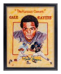 A Group of Walter Payton and Gale Sayers Signed Autograph Photos