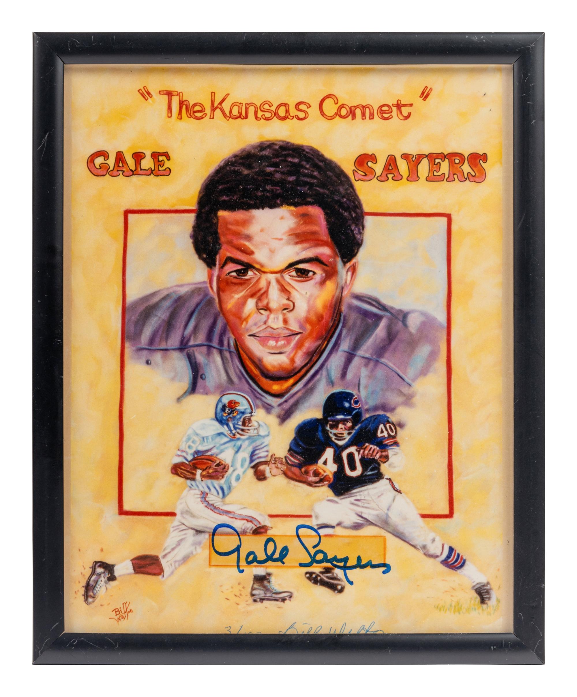 A Group of Walter Payton and Gale Sayers Signed Autograph Photos