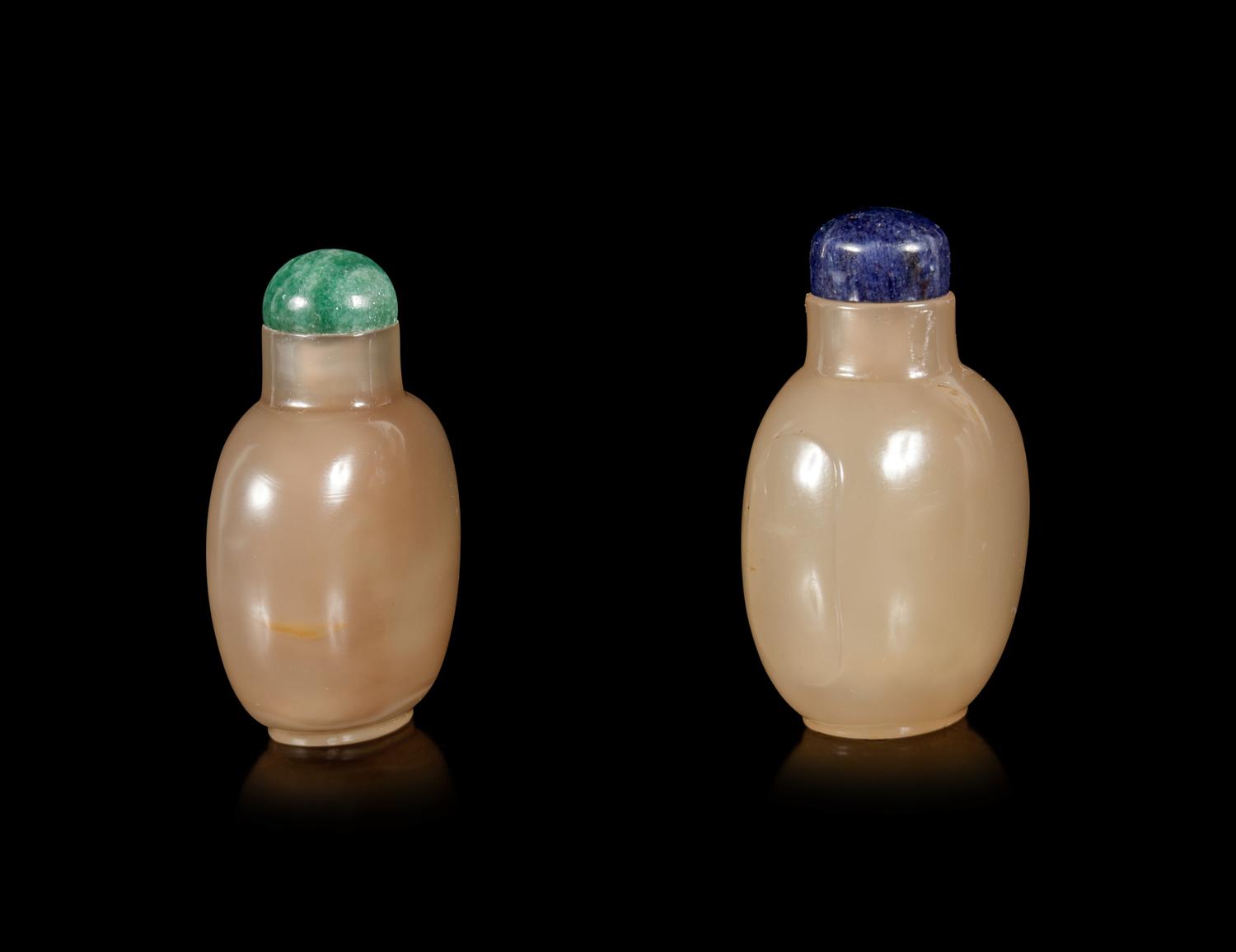 Two Chinese Agate Snuff Bottles