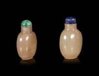 Two Chinese Agate Snuff Bottles