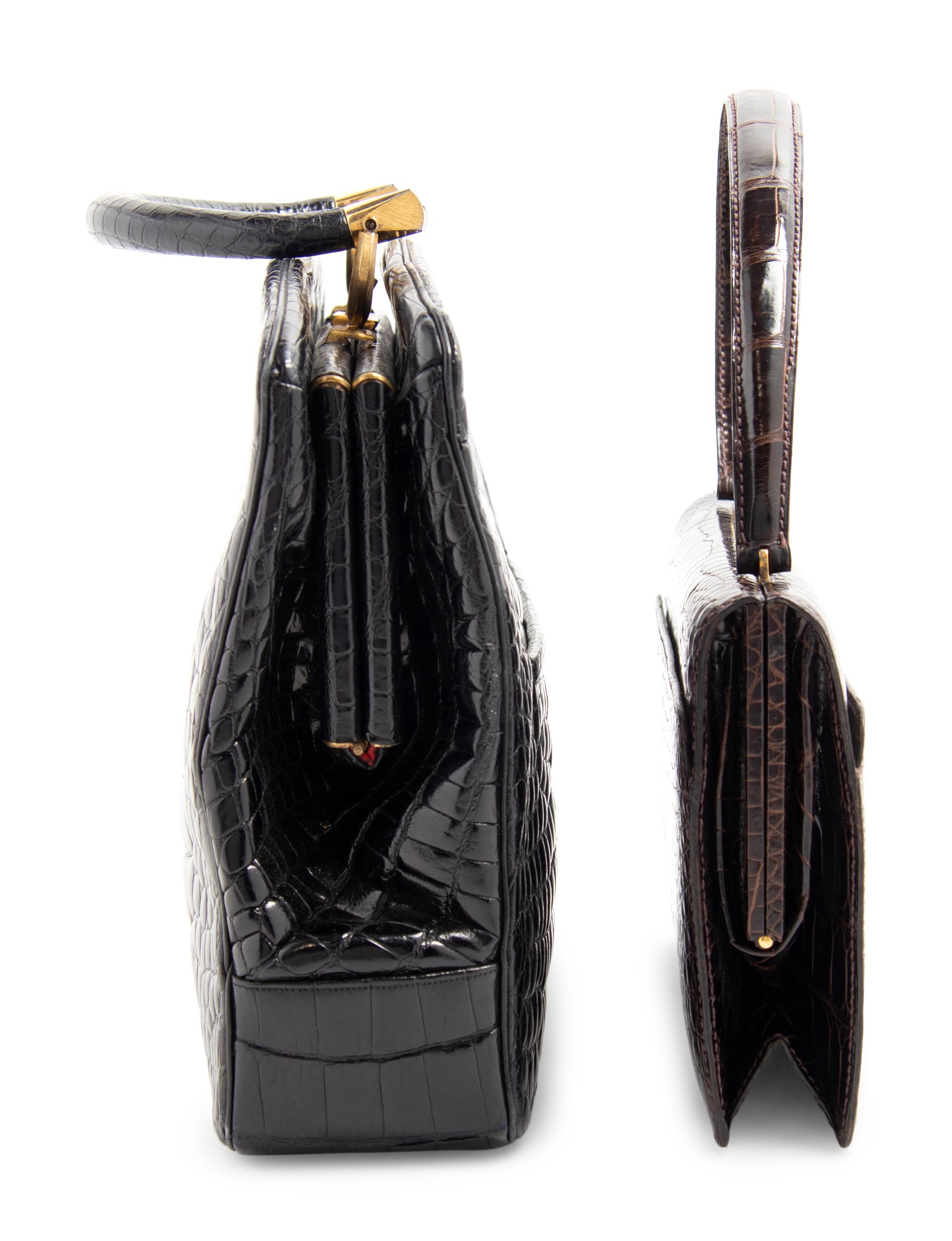 Three Vintage Alligator and Crocodile Accessories; Two Saks, One Rosenfeld, 1970-90s