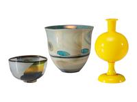 Three Art Glass Vessels