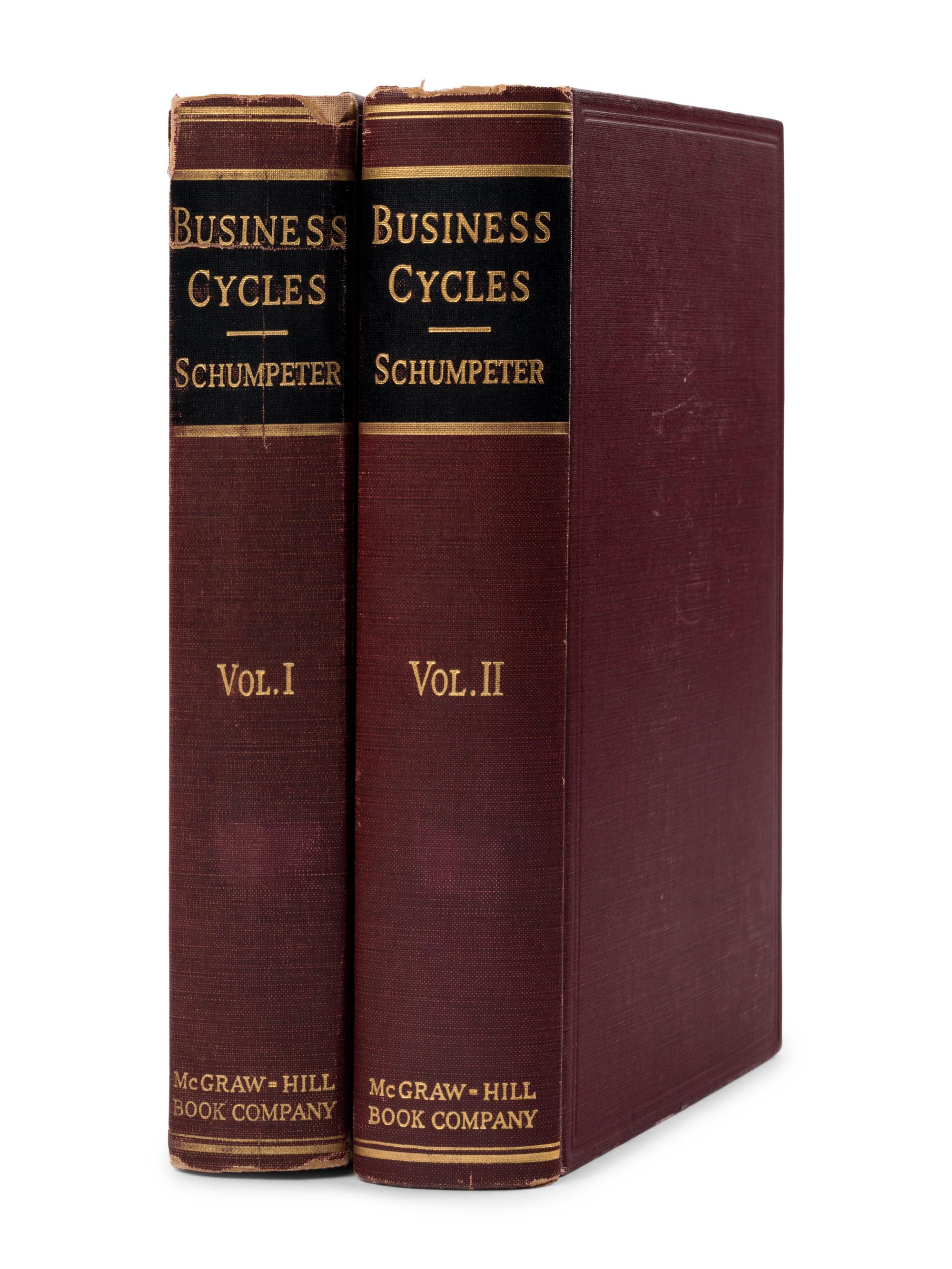 SCHUMPETER, Joseph Alois (1883-1959). Business Cycles a Theoretical, Historical, and Statistical Analysis of the Capitalist Process . New York and London: McGraw Hill Book Company, Inc., 1939.