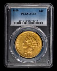 A United States 1869 Liberty Head $20 Gold Coin