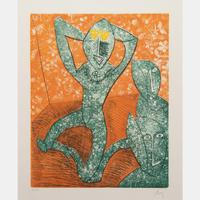 Pecheur sur la plage and Baj chez Picasso 11 (a pair of works), 1962 and 1969