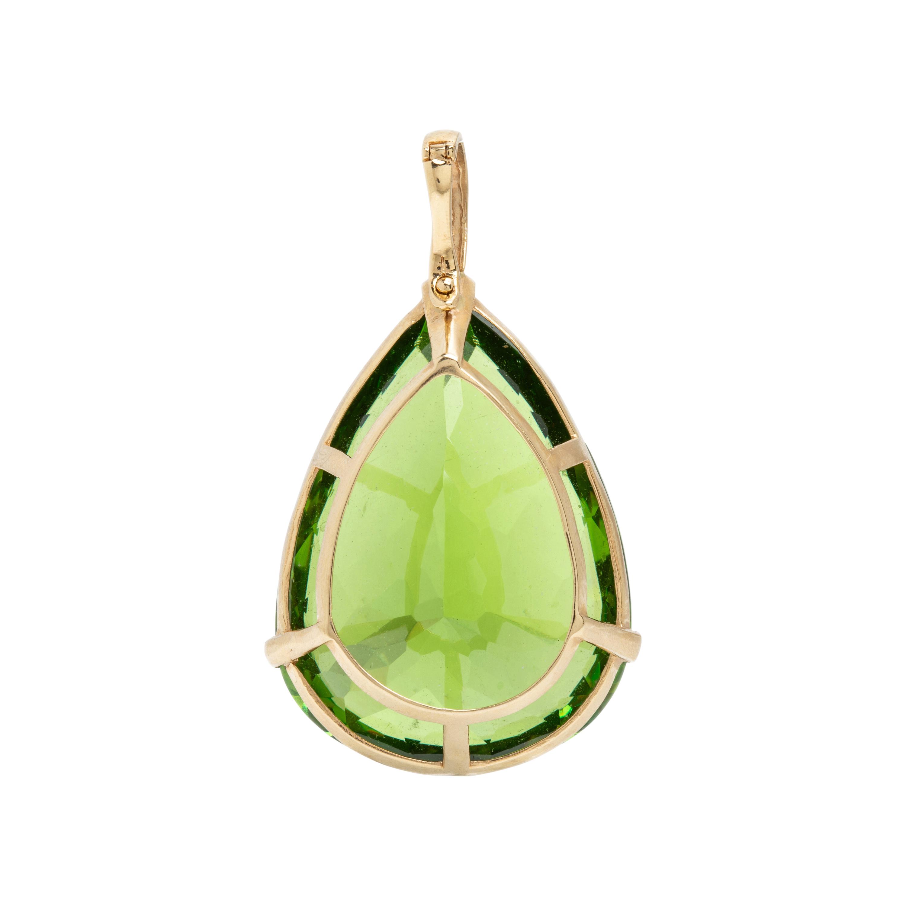 Yellow Gold and Synthetic Green Stone Pendant and Earrings