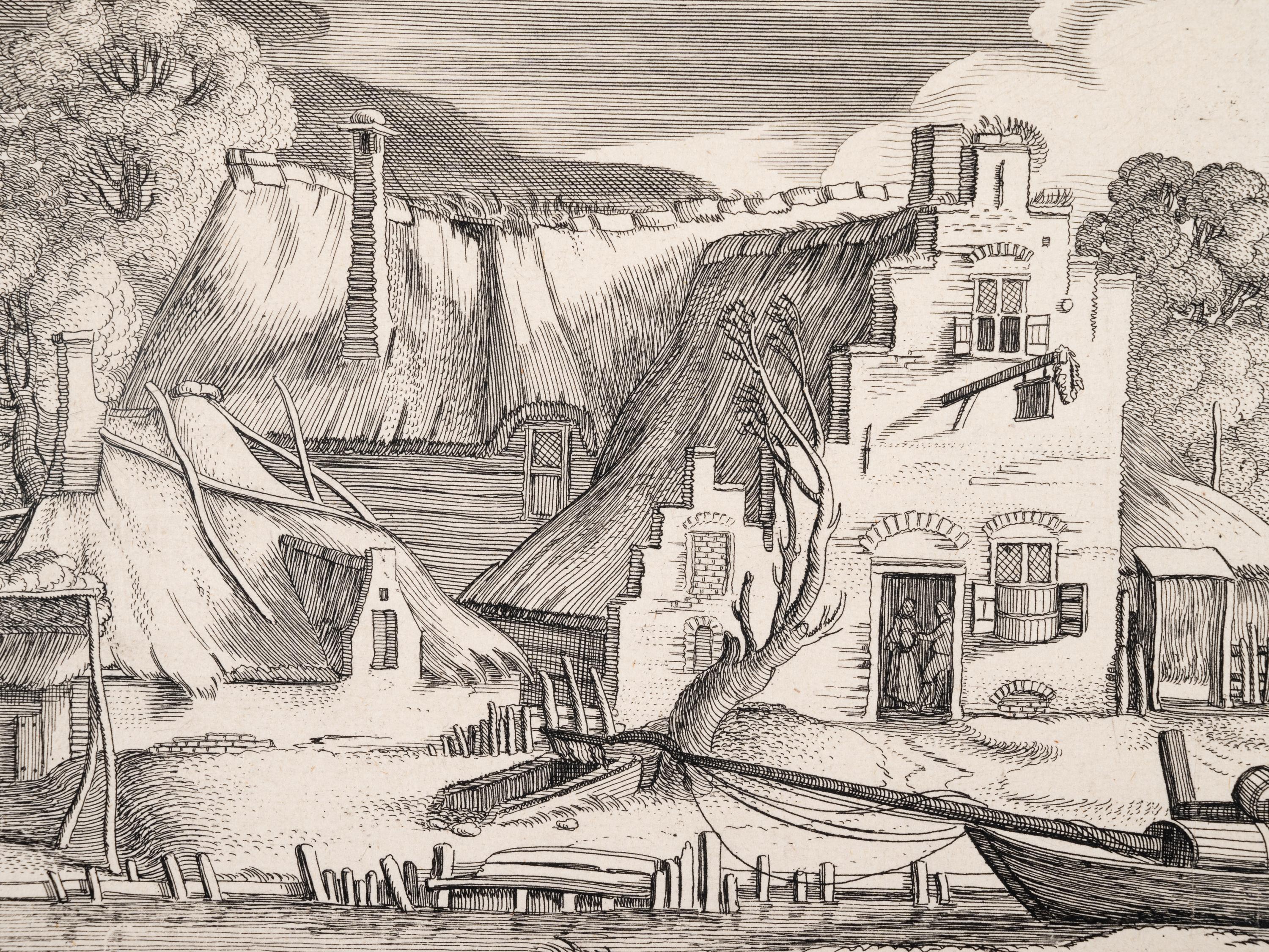 A group of five prints ( The Brewery by a Frozen Canal; The Repast Under the Tent; The Village Gateway; Untitled (Archway Over the Road); Untitled (View of a Walled Town) )