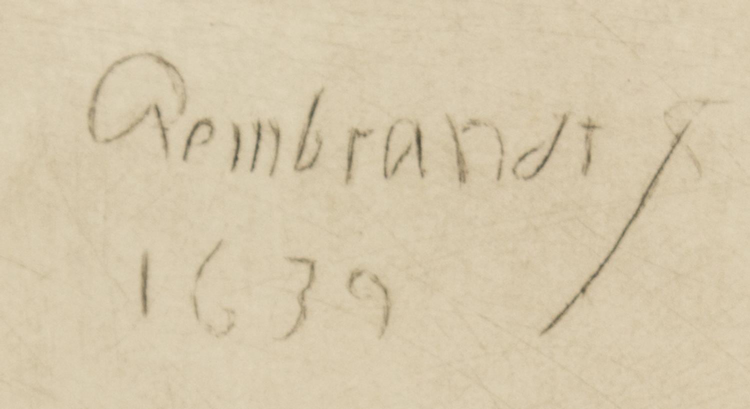 After Rembrandt van Rijn, (Dutch, 1606-1669), Rembrandt Appuye, Plate 21