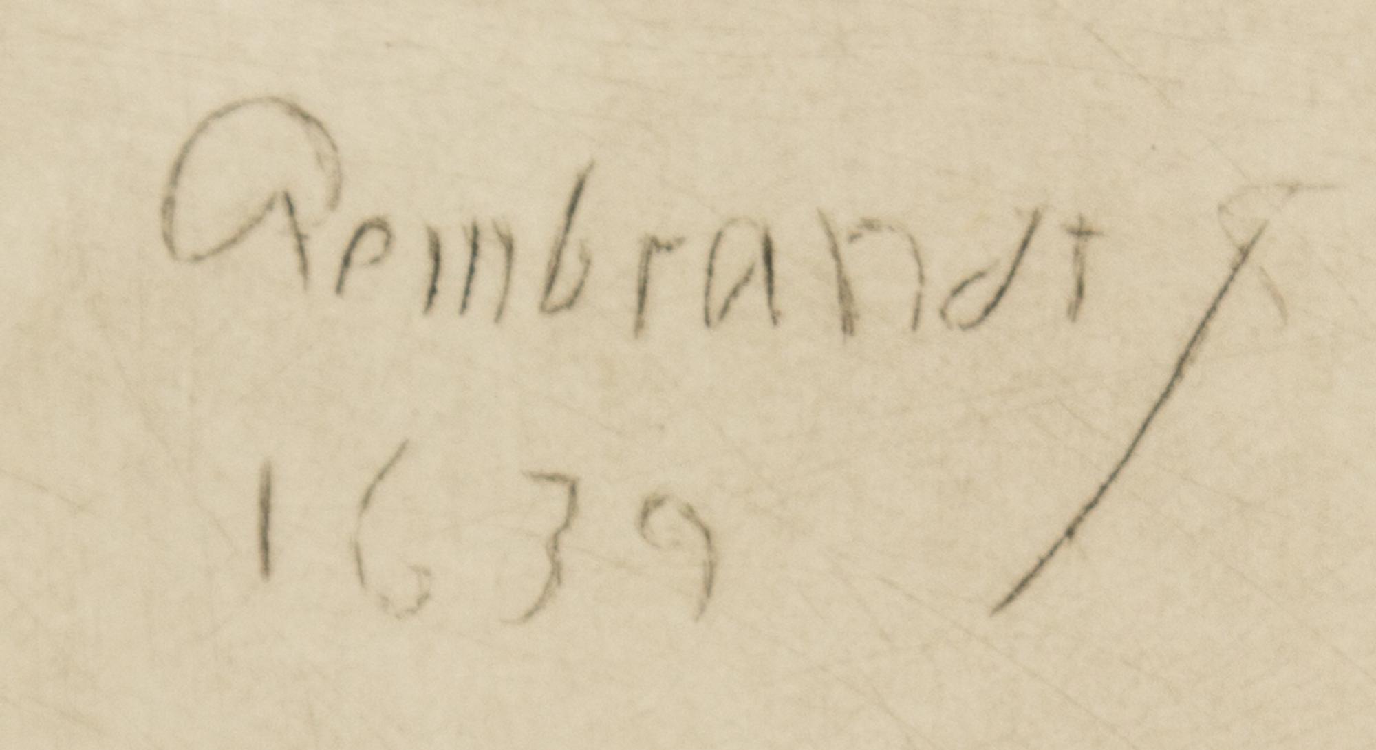 After Rembrandt van Rijn, (Dutch, 1606-1669), Rembrandt Appuye, Plate 21