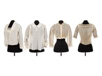Collection of Six Shirtwaists and One Straw Hat, 1890-1920