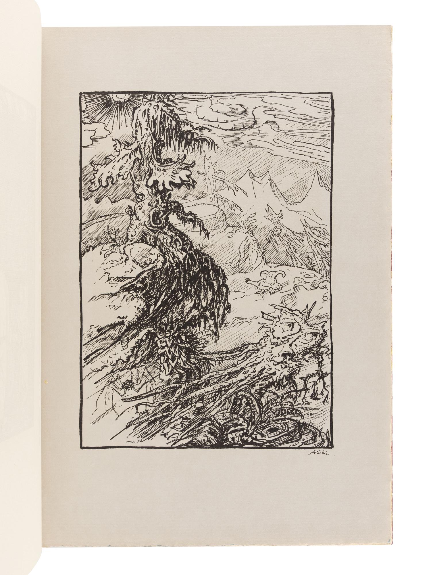 [FINE PRESS]. KUBIN, Alfred (1877-1959). Fünfzehn Federzeichnungen. Munich: Otto Wilhelm Gauss, 1959.