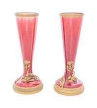 A Pair of French Gilt Bronze Mounted Sang de Boeuf Porcelain Vases