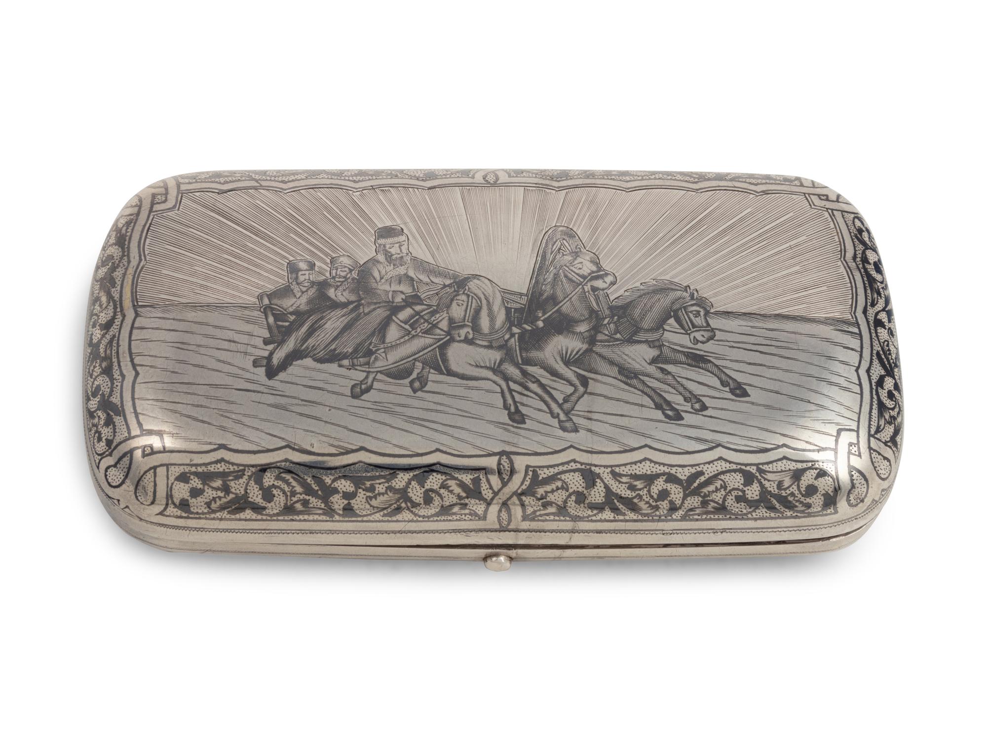 A Russian Niello Cigarette Case